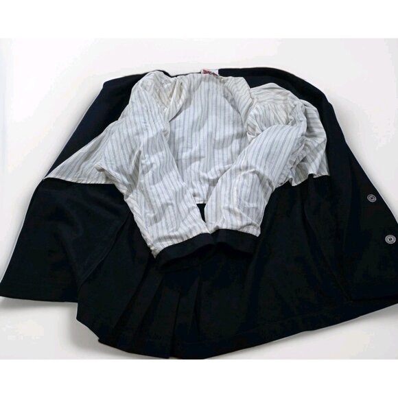 Byblos Vtg Blazer Jacket Womens US 8 Black Wool LS Lined Pockets Retro Chic FLAW - Picture 11 of 16
